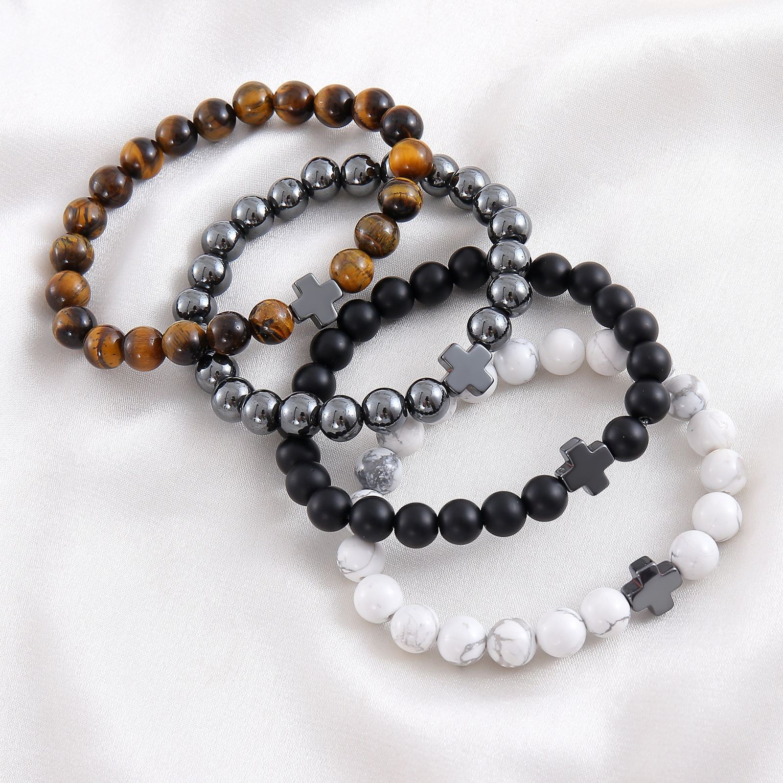 Handmade Stone Crystal Beaded Bracelet Stack-Daily Essentials
