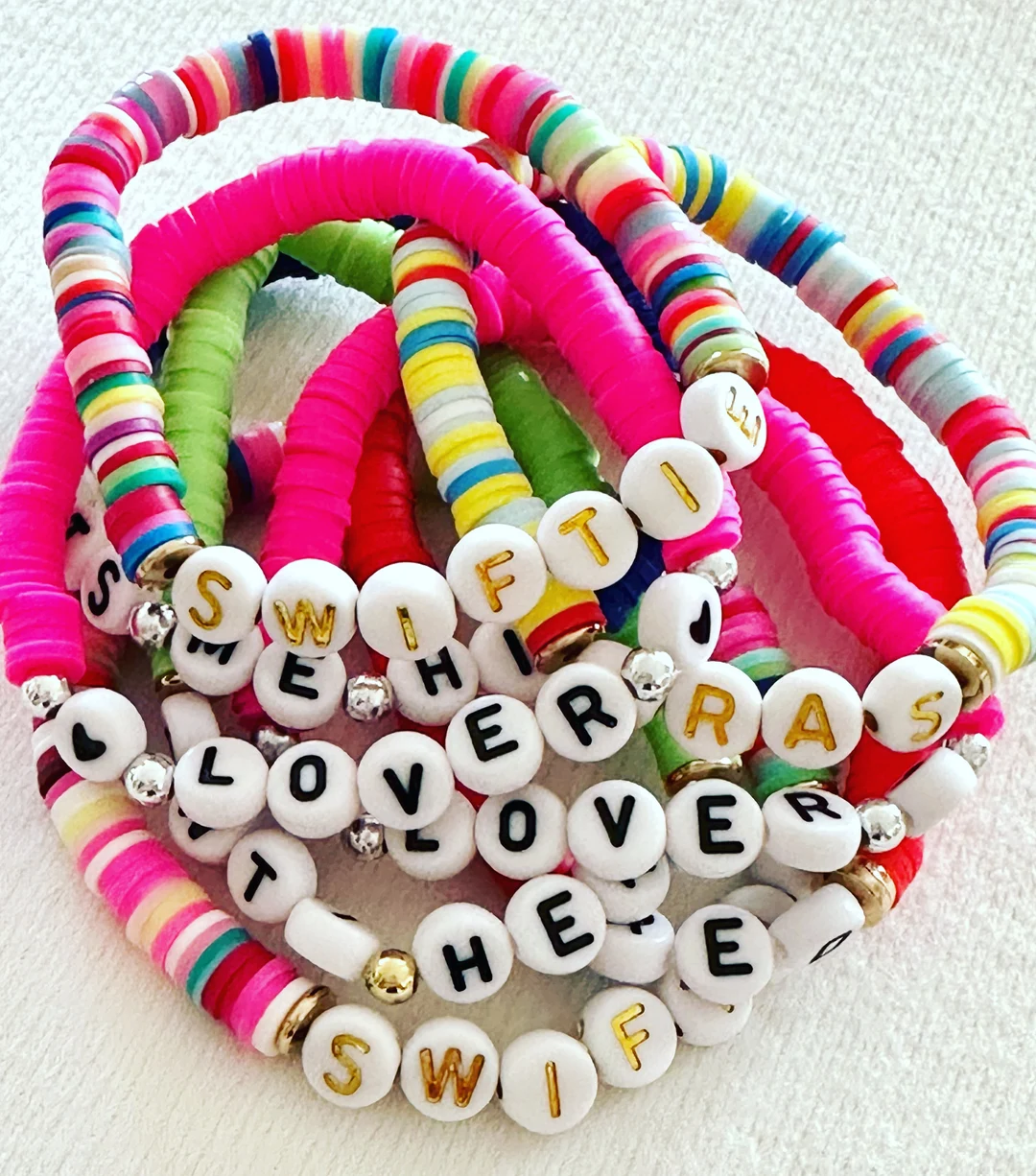 Customized Name Multi Heishi Clay Beaded Bracelets-Personalized Aesthetic Collection